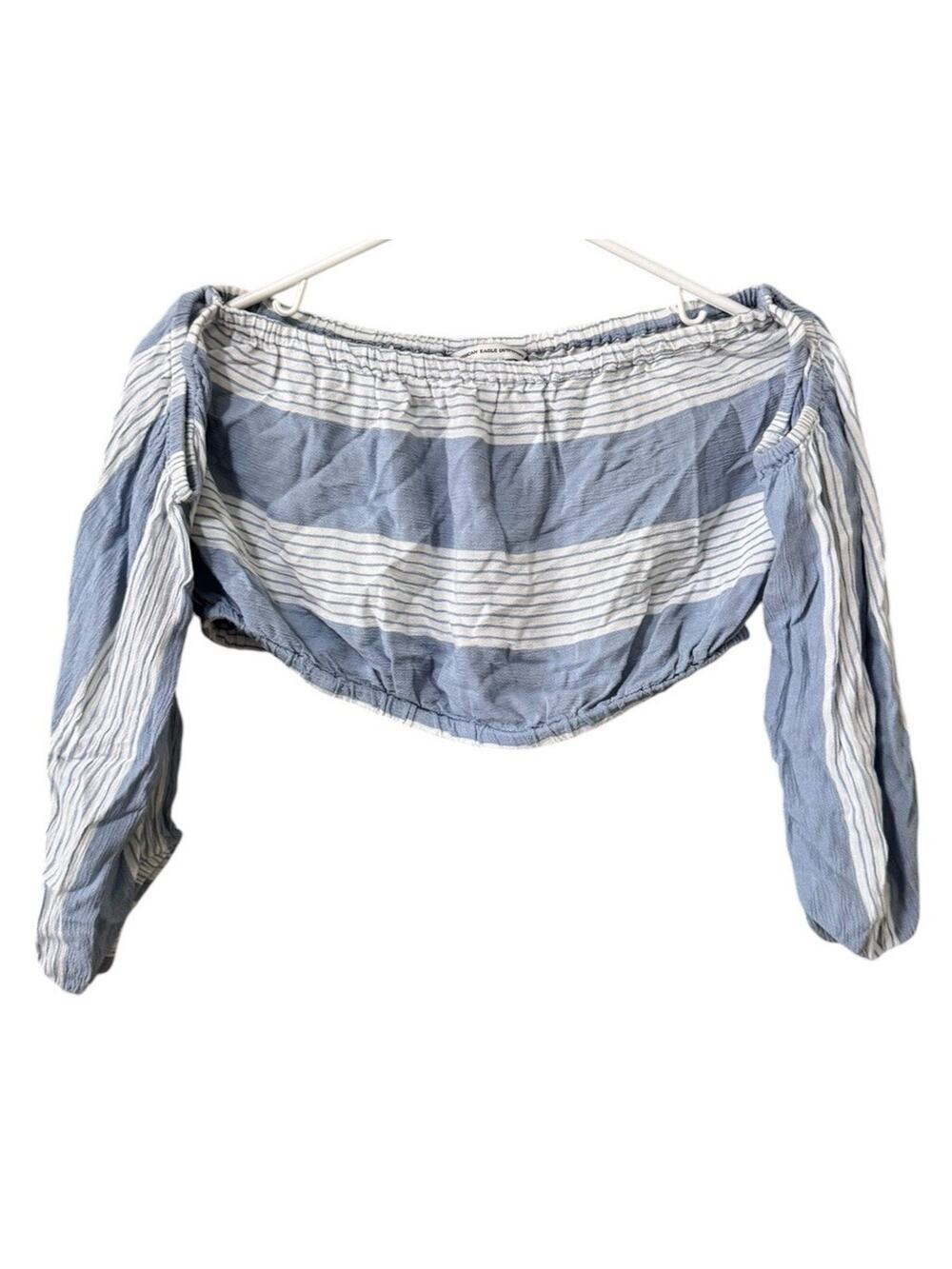 American Eagle Outfitters Women Size Smallā Crop Top Striped Viscose Sexy Party